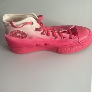 Converse All Star Women’s Hot Pink Canvas High Top Lift Platform Size 10